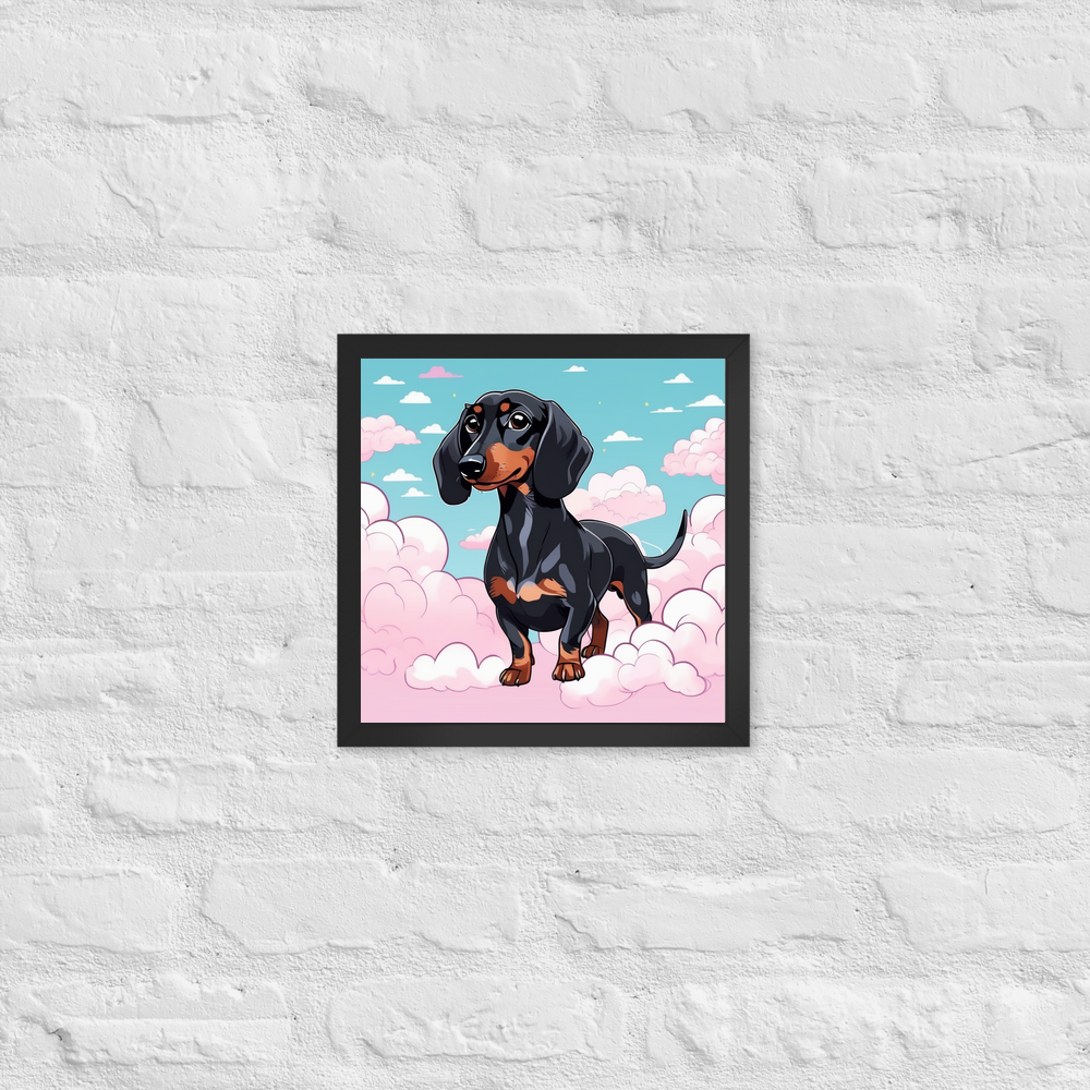 PugMug Custom Black Dachshund Framed Print