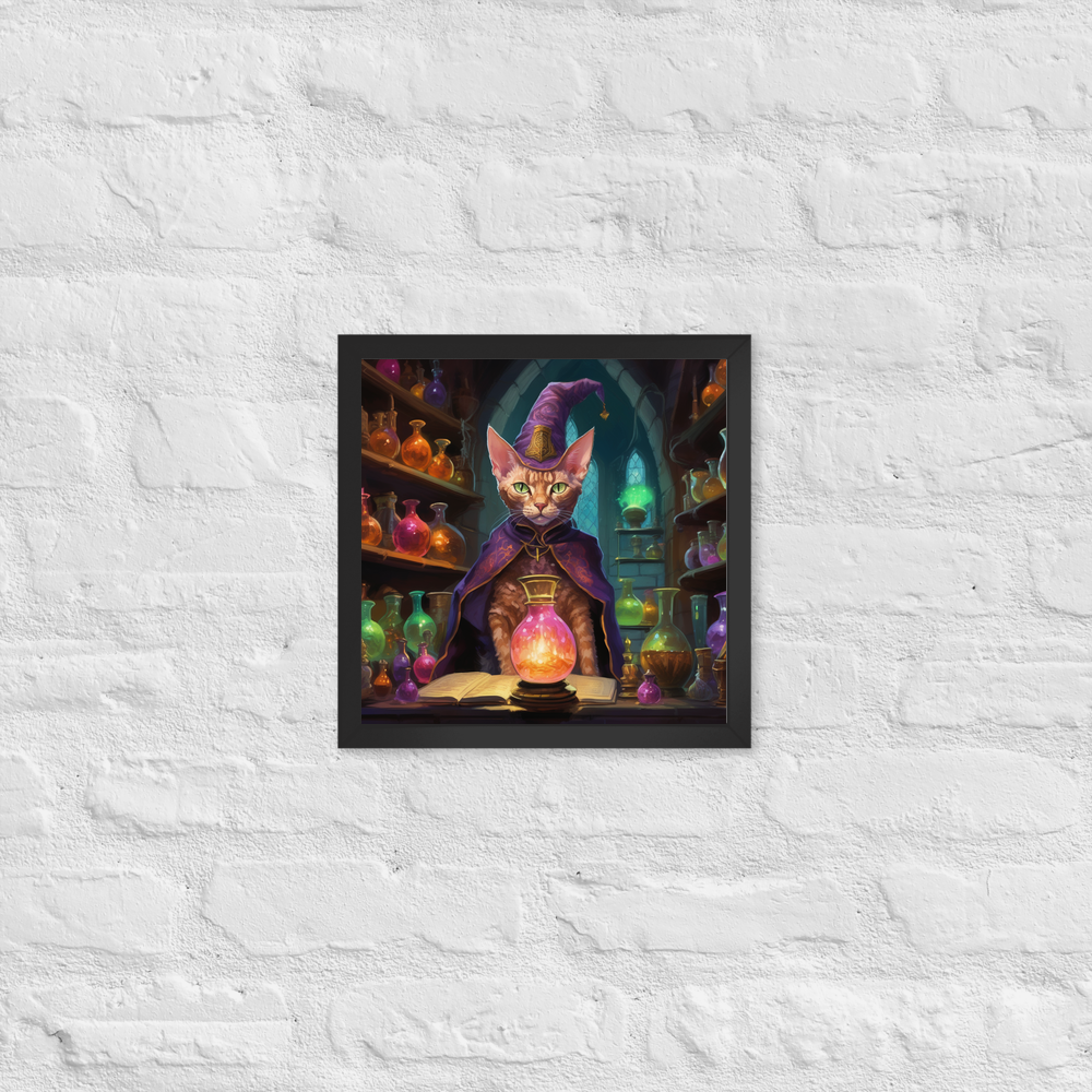 PugMug Custom Tabby Devon Rex Cat Framed Print