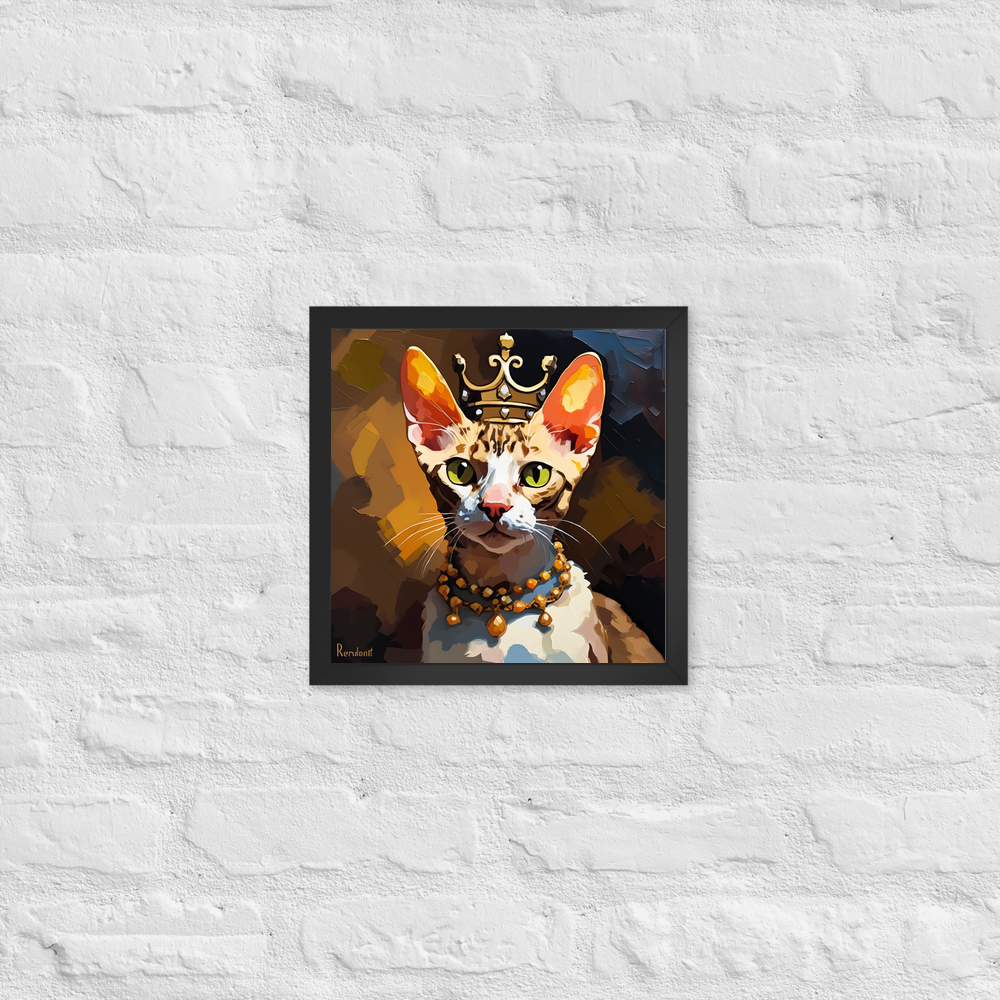 PugMug Custom Tabby Devon Rex Cat Framed Print