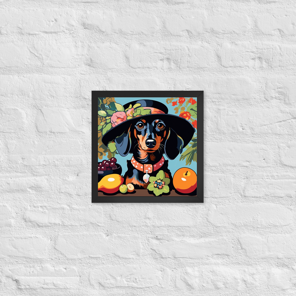 PugMug Custom Black Dachshund Framed Print