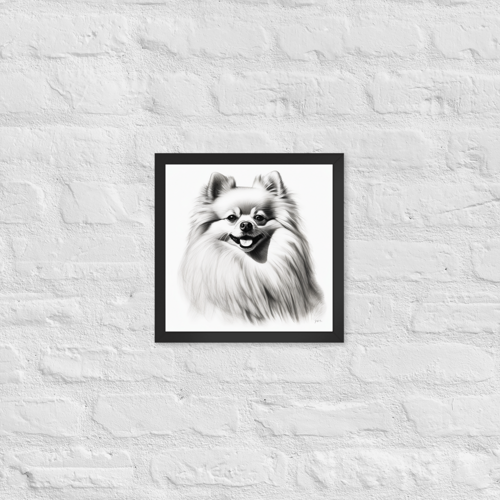 PugMug Custom White Pomeranian Framed Print