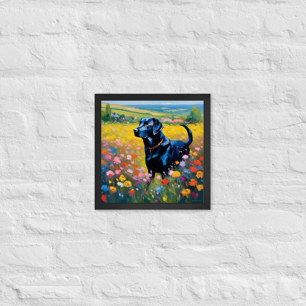 PugMug Custom Black Labrador Retriever Framed Print