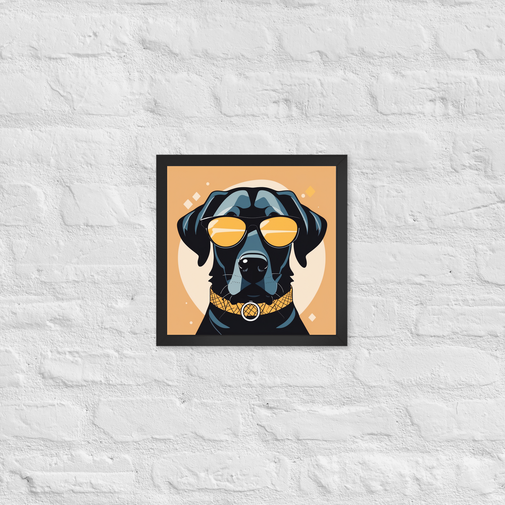 PugMug Custom Black Labrador Retriever Framed Print