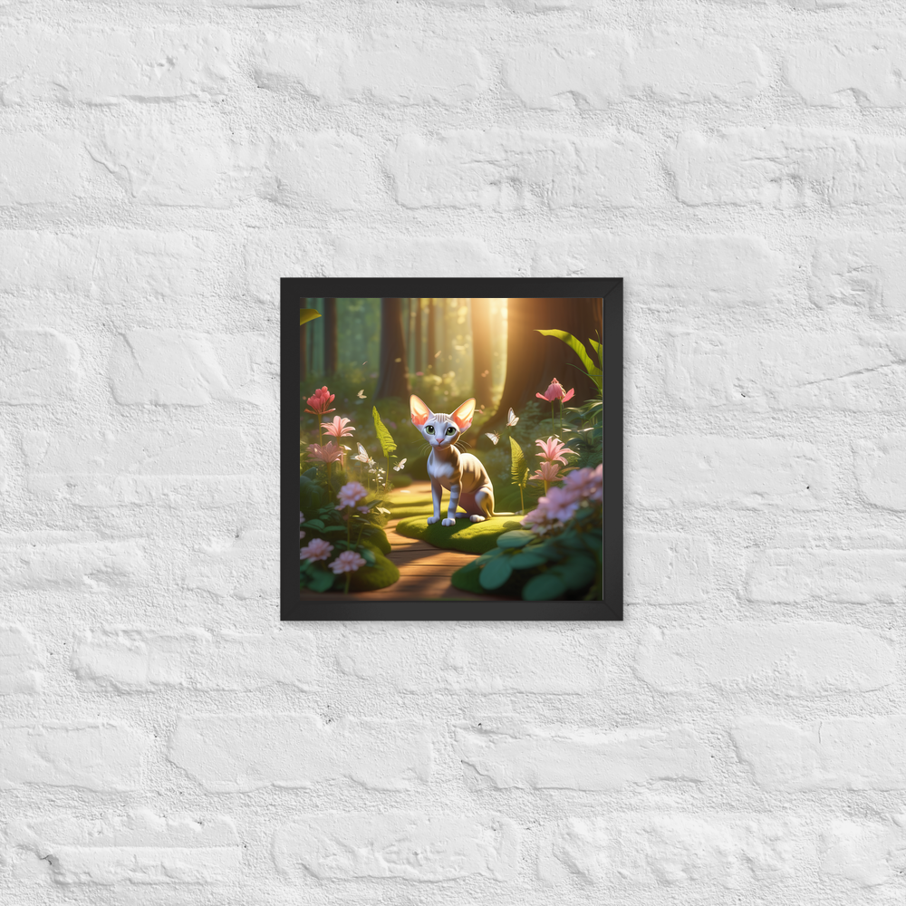 PugMug Custom Tabby Sphynx Cat Framed Print