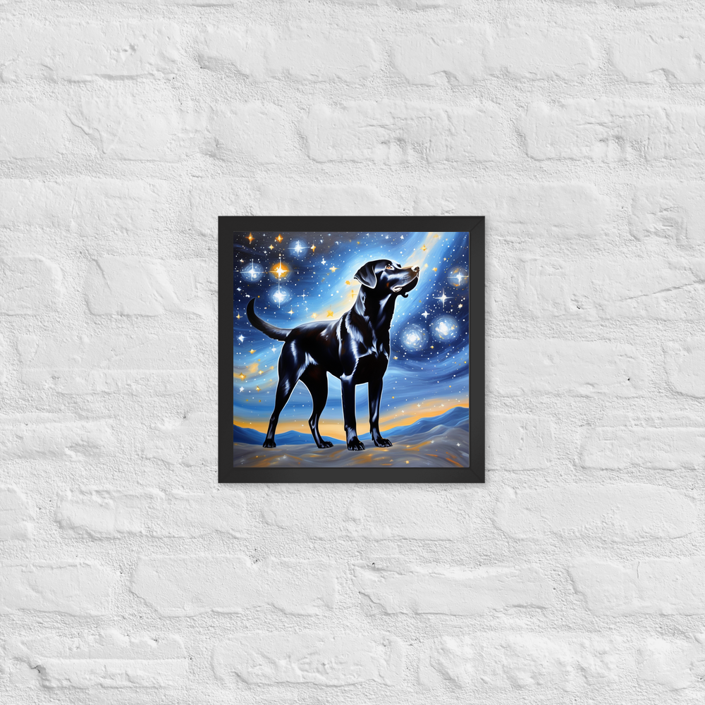 PugMug Custom Black Labrador Retriever Framed Print