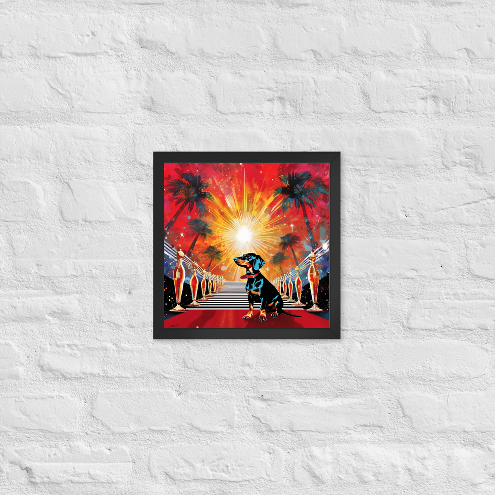 PugMug Custom Black Dachshund Framed Print