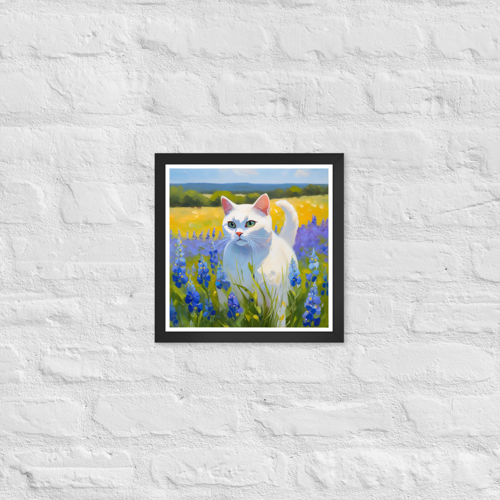 PugMug Custom White British Shorthair Cat Framed Print