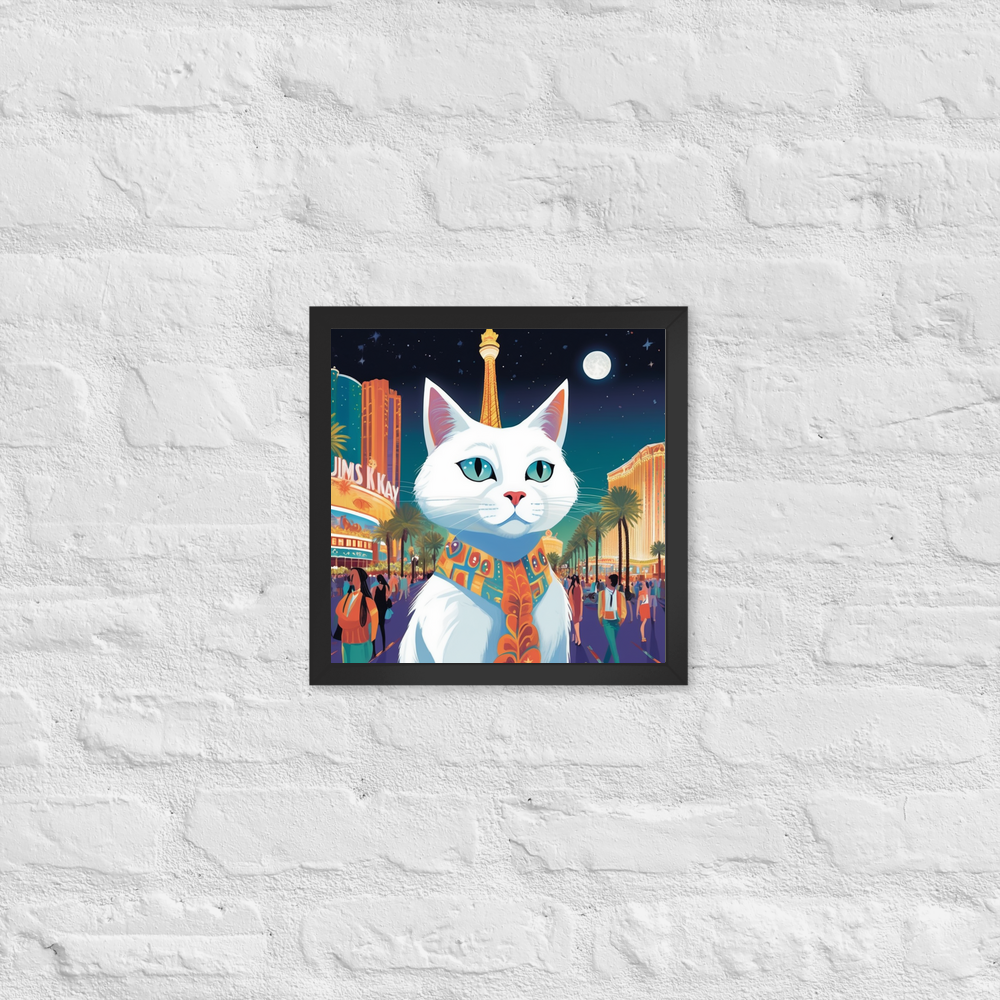 PugMug Custom White Companion Cat Framed Print