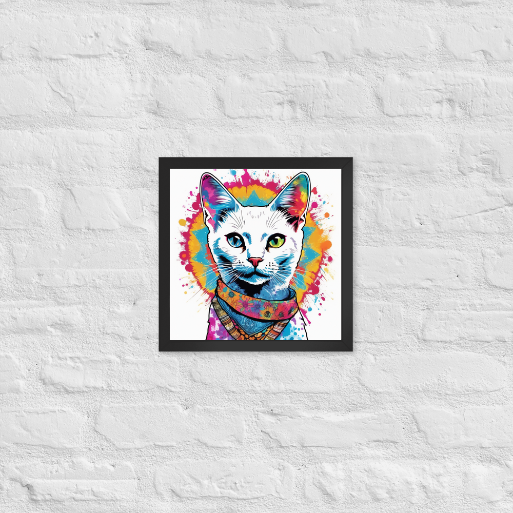 PugMug Custom White Abyssinian Cat Framed Print