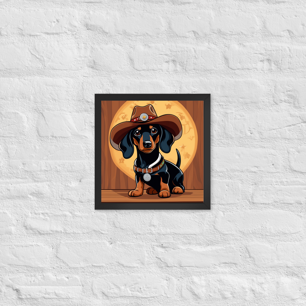 PugMug Custom Black Dachshund Framed Print