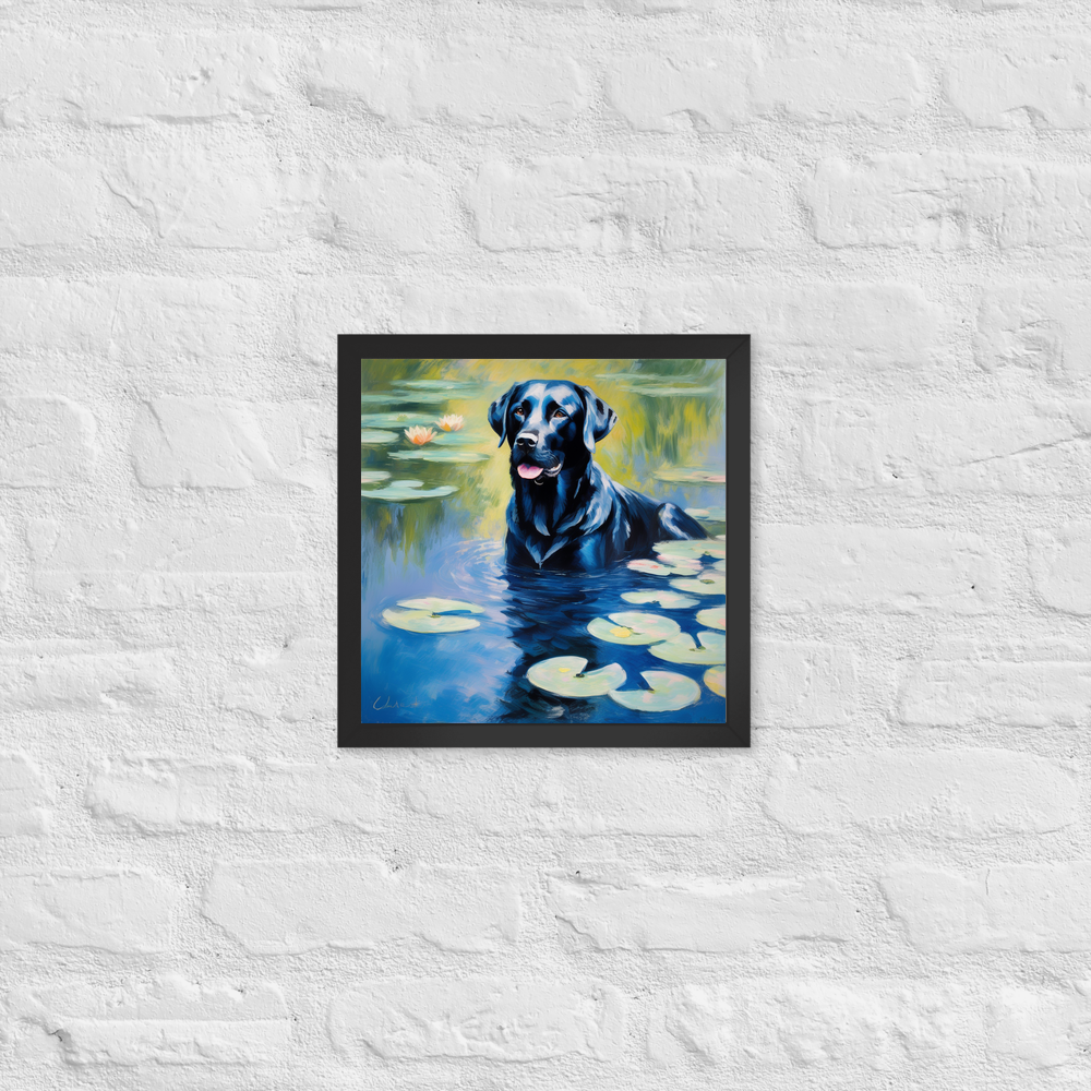 PugMug Custom Black Labrador Retriever Framed Print