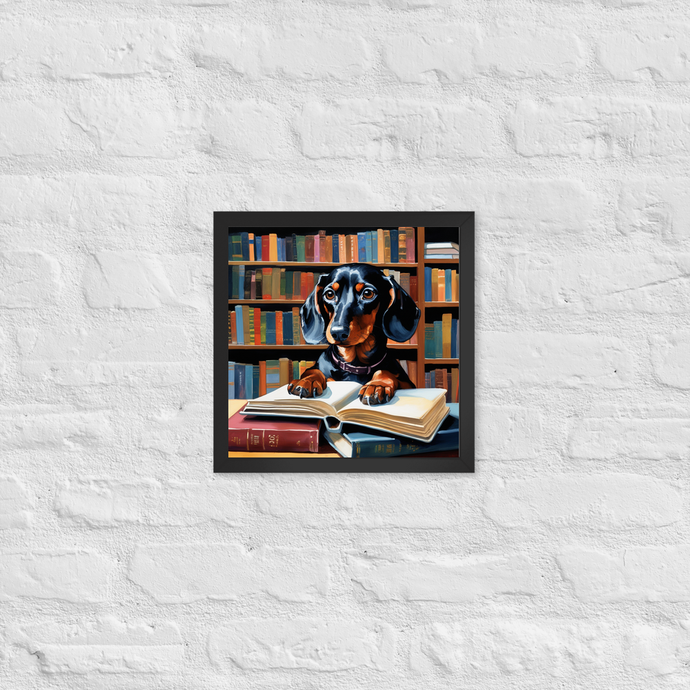 PugMug Custom Black Dachshund Framed Print