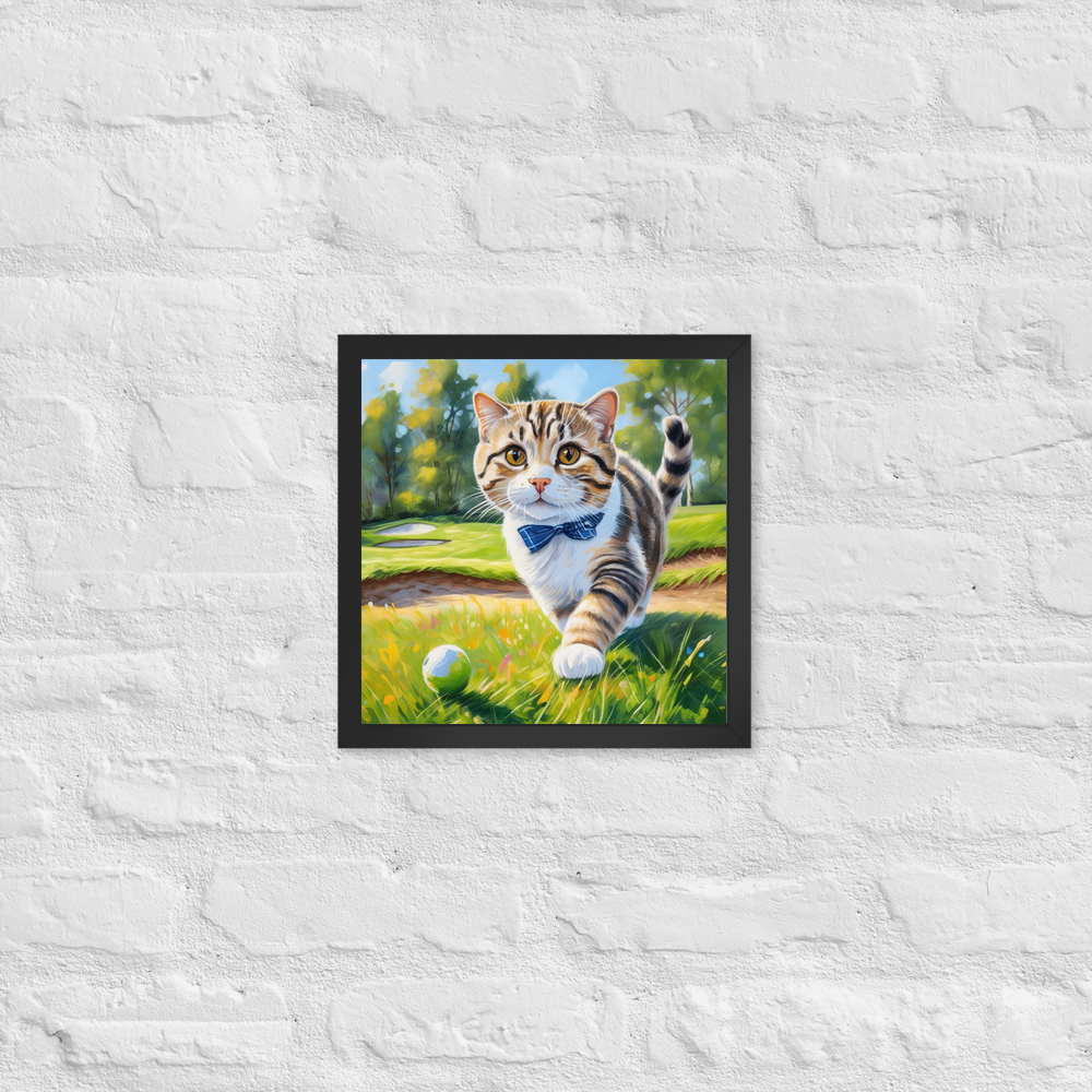 PugMug Custom Tabby Scottish Fold Cat Framed Print