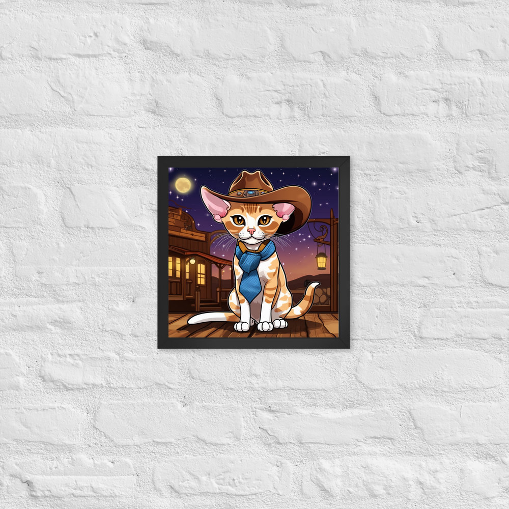 PugMug Custom Tabby Devon Rex Cat Framed Print