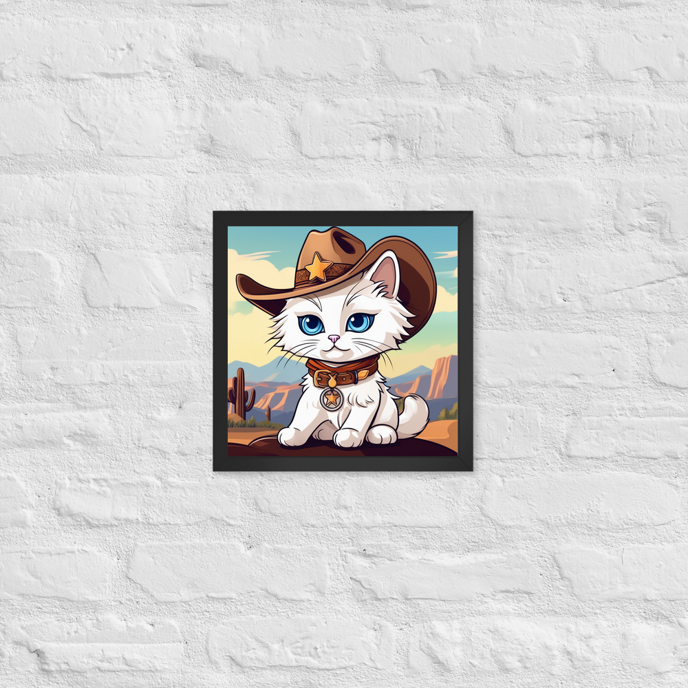 PugMug Custom White Ragdoll Cat Framed Print