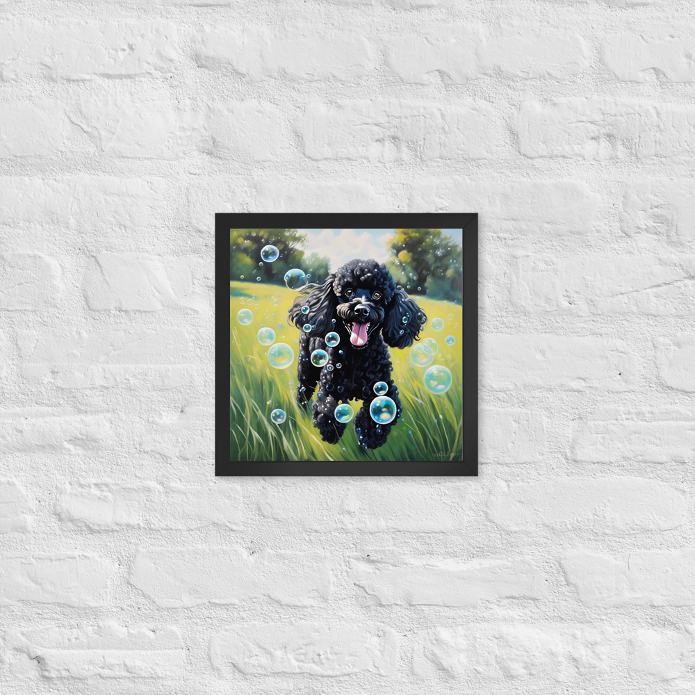 PugMug Custom Black Poodle Framed Print