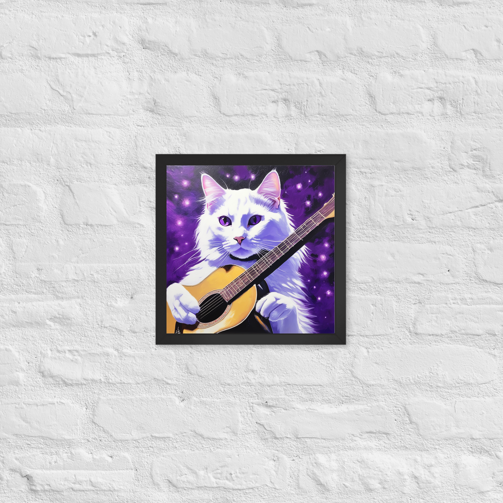 PugMug Custom White Companion Cat Framed Print