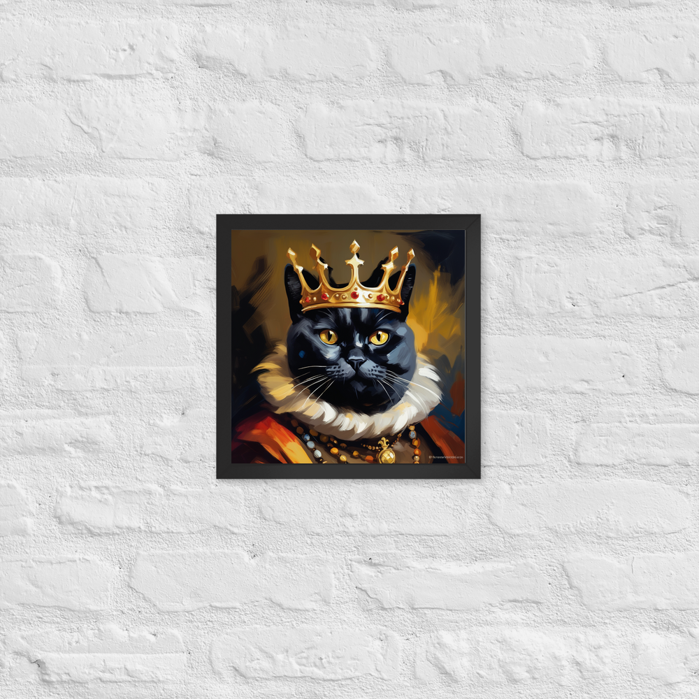 PugMug Custom Black British Shorthair Cat Framed Print