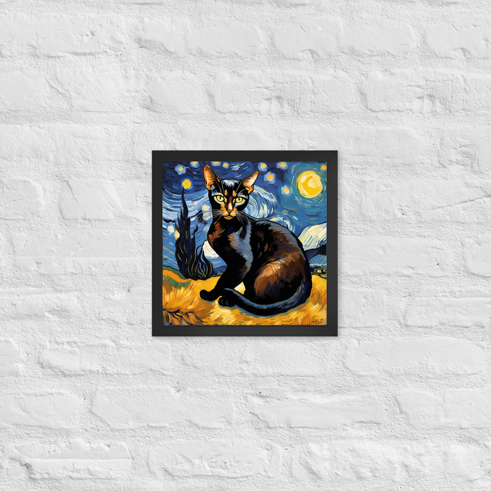 PugMug Custom Black Abyssinian Cat Framed Print