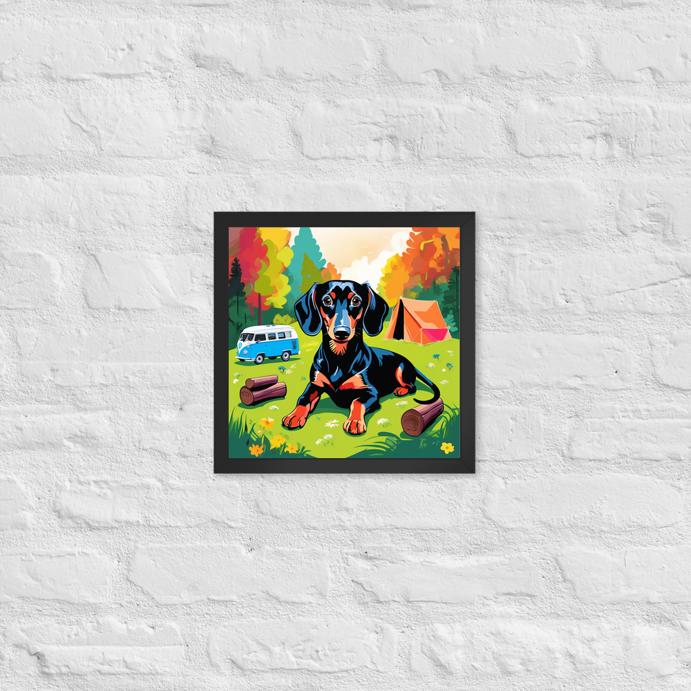 PugMug Custom Black Dachshund Framed Print
