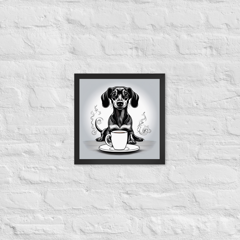 PugMug Custom Black Dachshund Framed Print