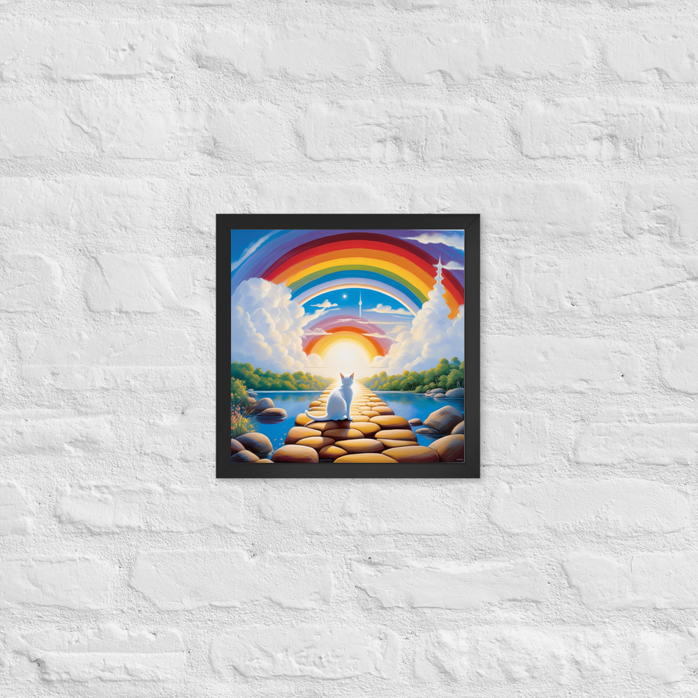 PugMug Custom White Companion Cat Framed Print