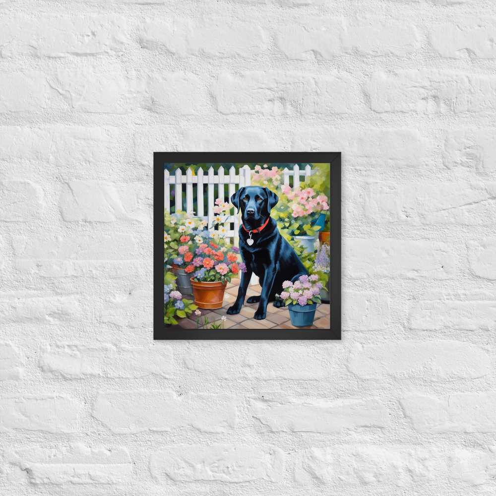 PugMug Custom Black Labrador Retriever Framed Print