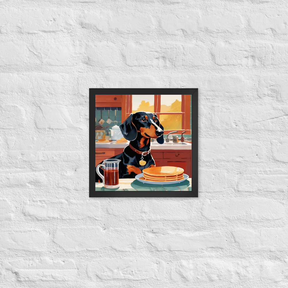 PugMug Custom Black Dachshund Framed Print