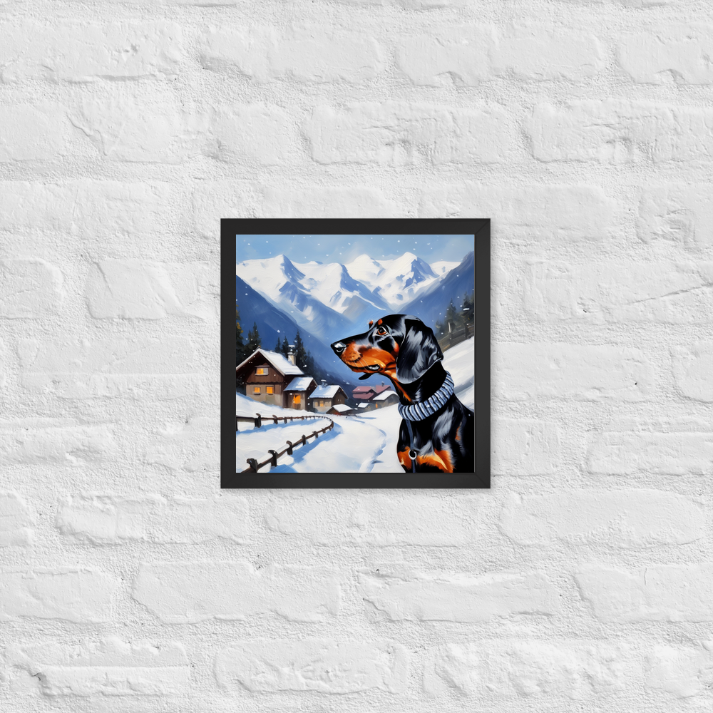 PugMug Custom Black Dachshund Framed Print