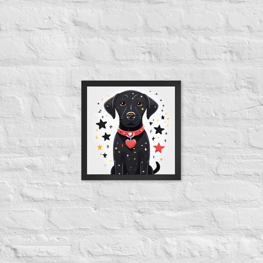 PugMug Custom Black Labrador Retriever Framed Print