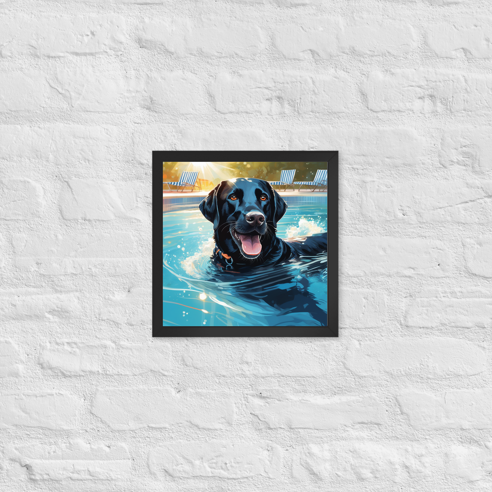 PugMug Custom Black Labrador Retriever Framed Print
