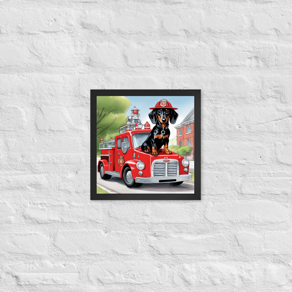 PugMug Custom Black Dachshund Framed Print