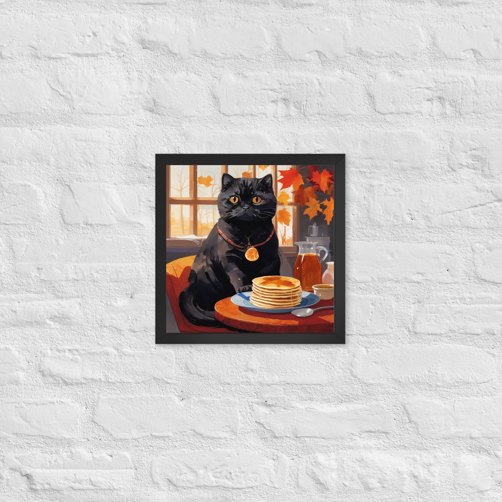 PugMug Custom Black Scottish Fold Cat Framed Print