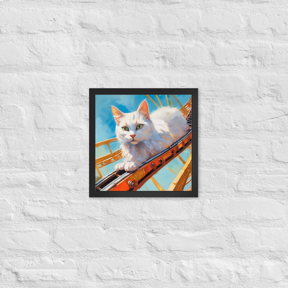 PugMug Custom White Companion Cat Framed Print