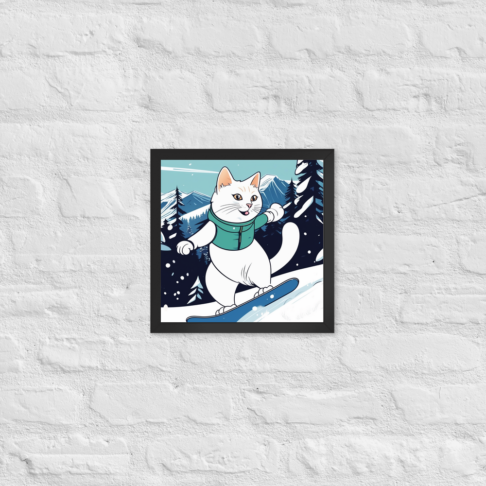 PugMug Custom White Companion Cat Framed Print