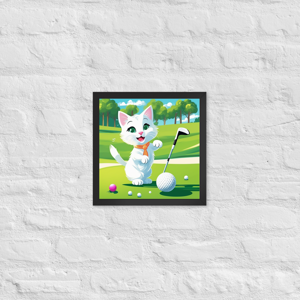 PugMug Custom White Companion Cat Framed Print
