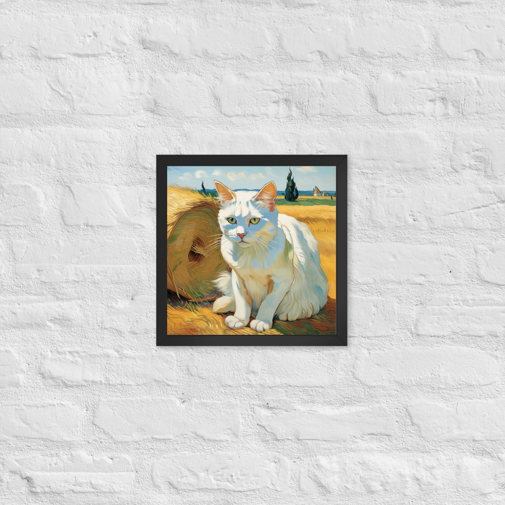 PugMug Custom White Companion Cat Framed Print
