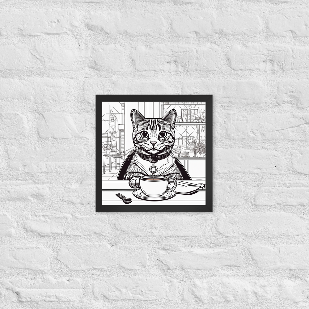 PugMug Custom Tabby Scottish Fold Cat Framed Print