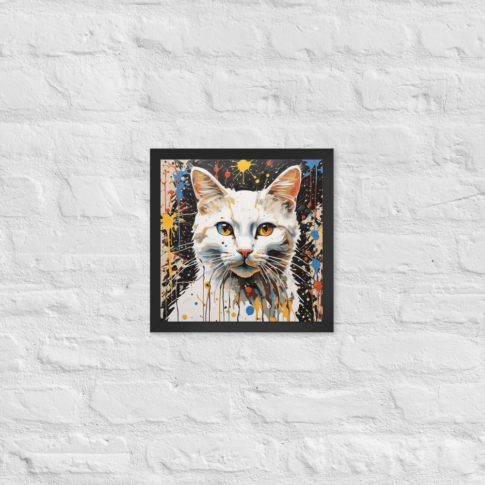 PugMug Custom White Companion Cat Framed Print
