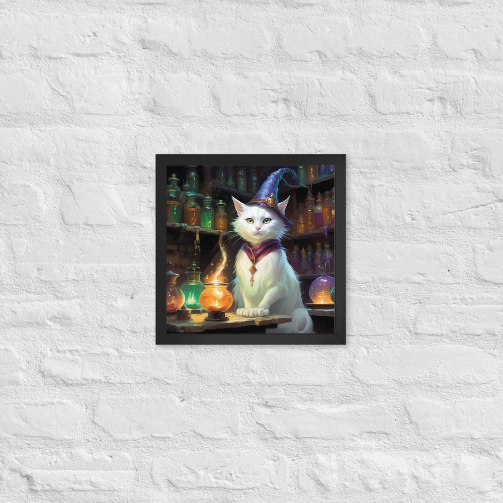 PugMug Custom White Companion Cat Framed Print