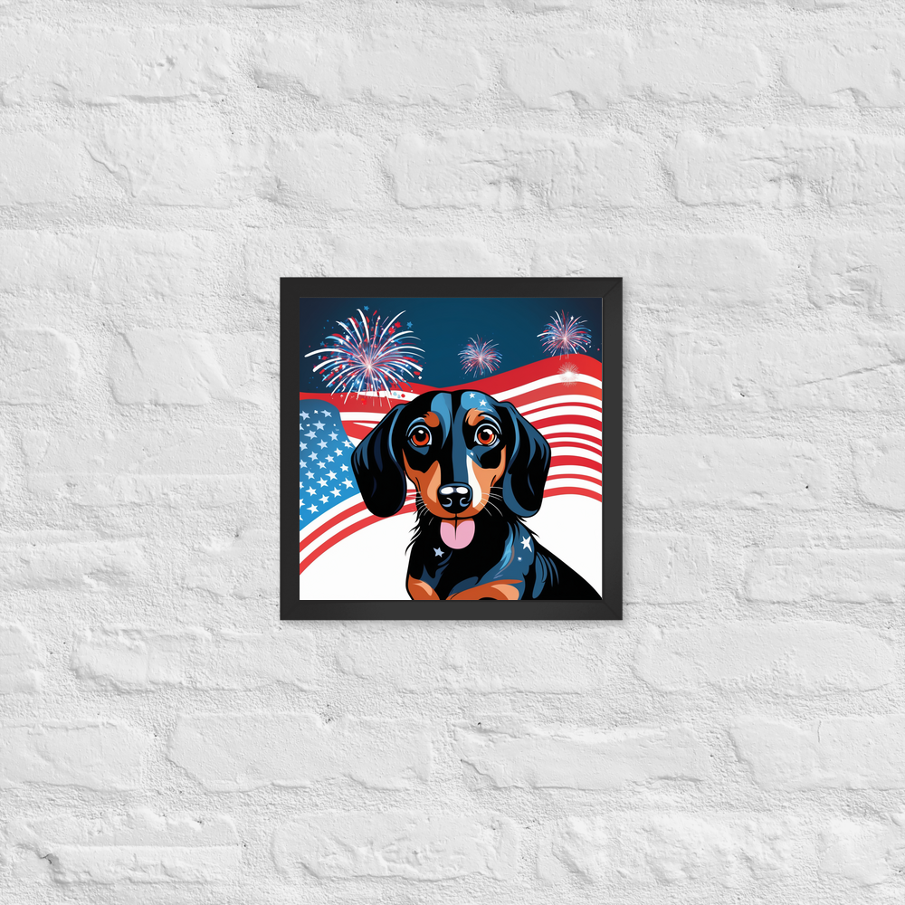 PugMug Custom Black Dachshund Framed Print