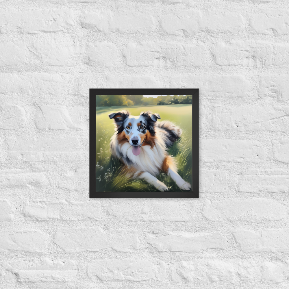 PugMug Custom Australian Shepherd Dog Framed Print