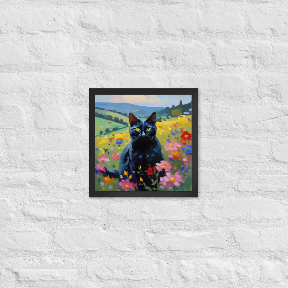 PugMug Custom Black Companion Cat Framed Print