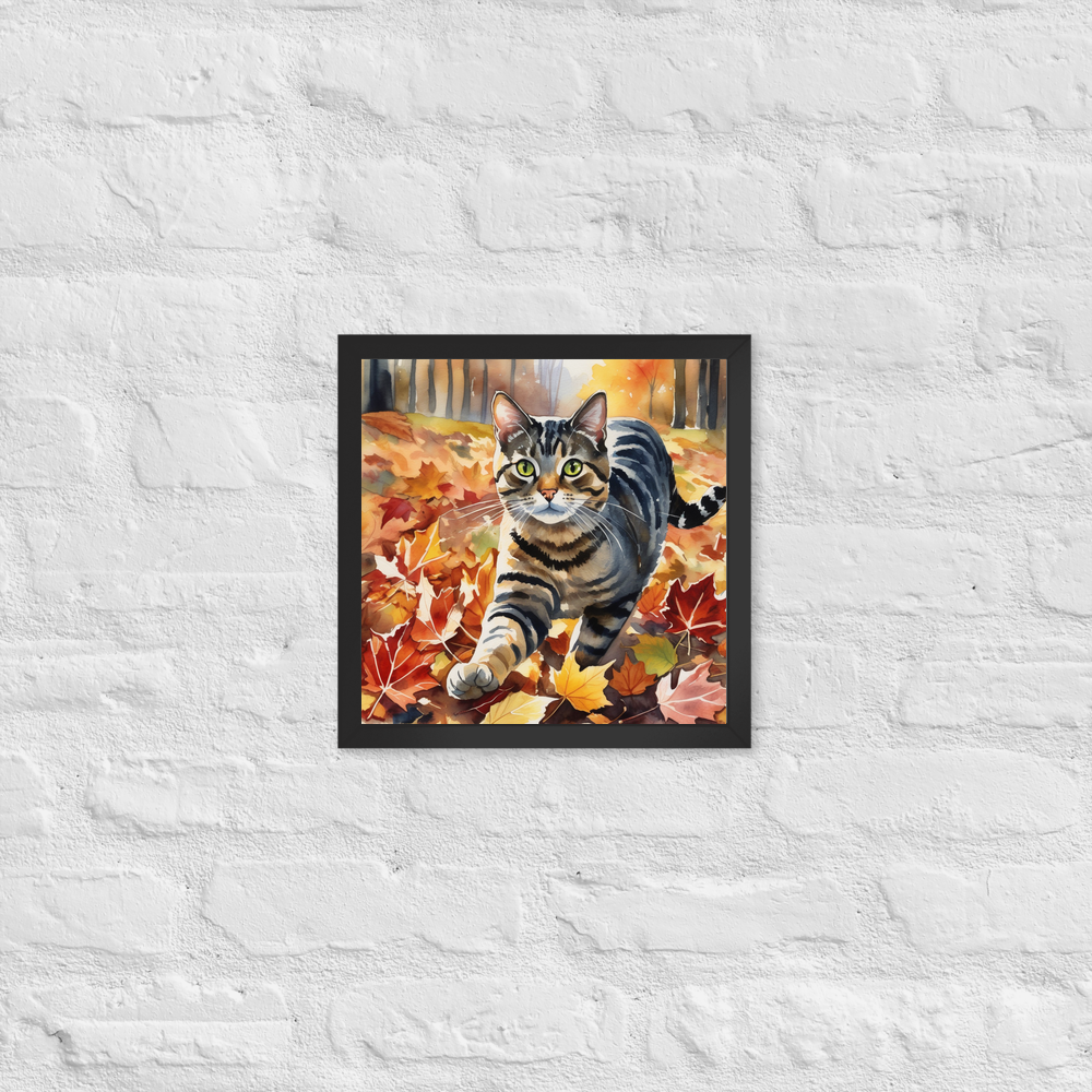 PugMug Custom Tabby American Shorthair Cat Framed Print