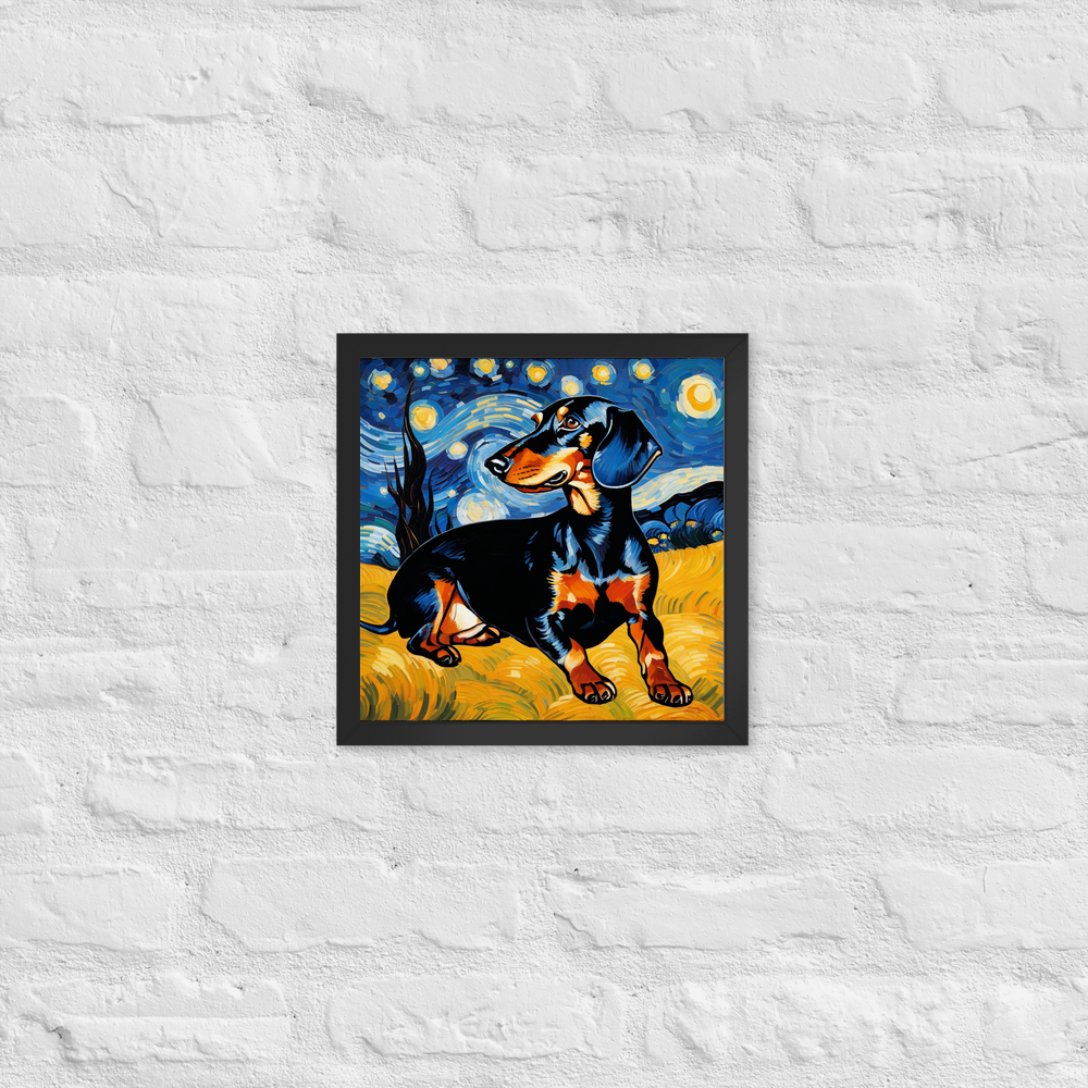 PugMug Custom Black Dachshund Framed Print