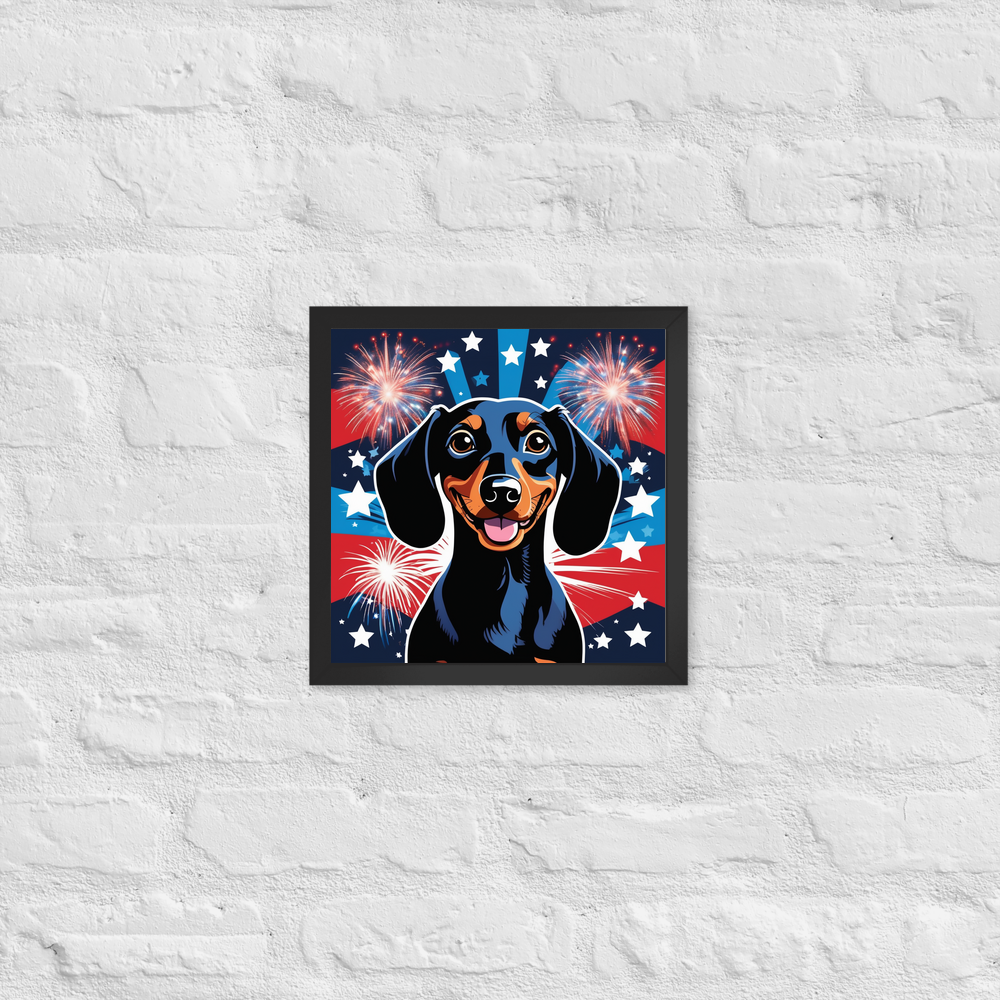 PugMug Custom Black Dachshund Framed Print