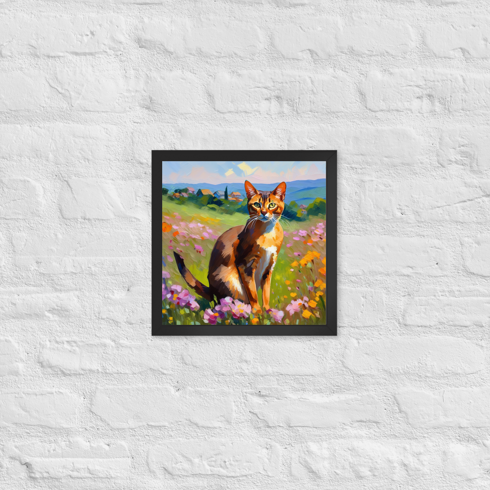 PugMug Custom Tabby Abyssinian Cat Framed Print