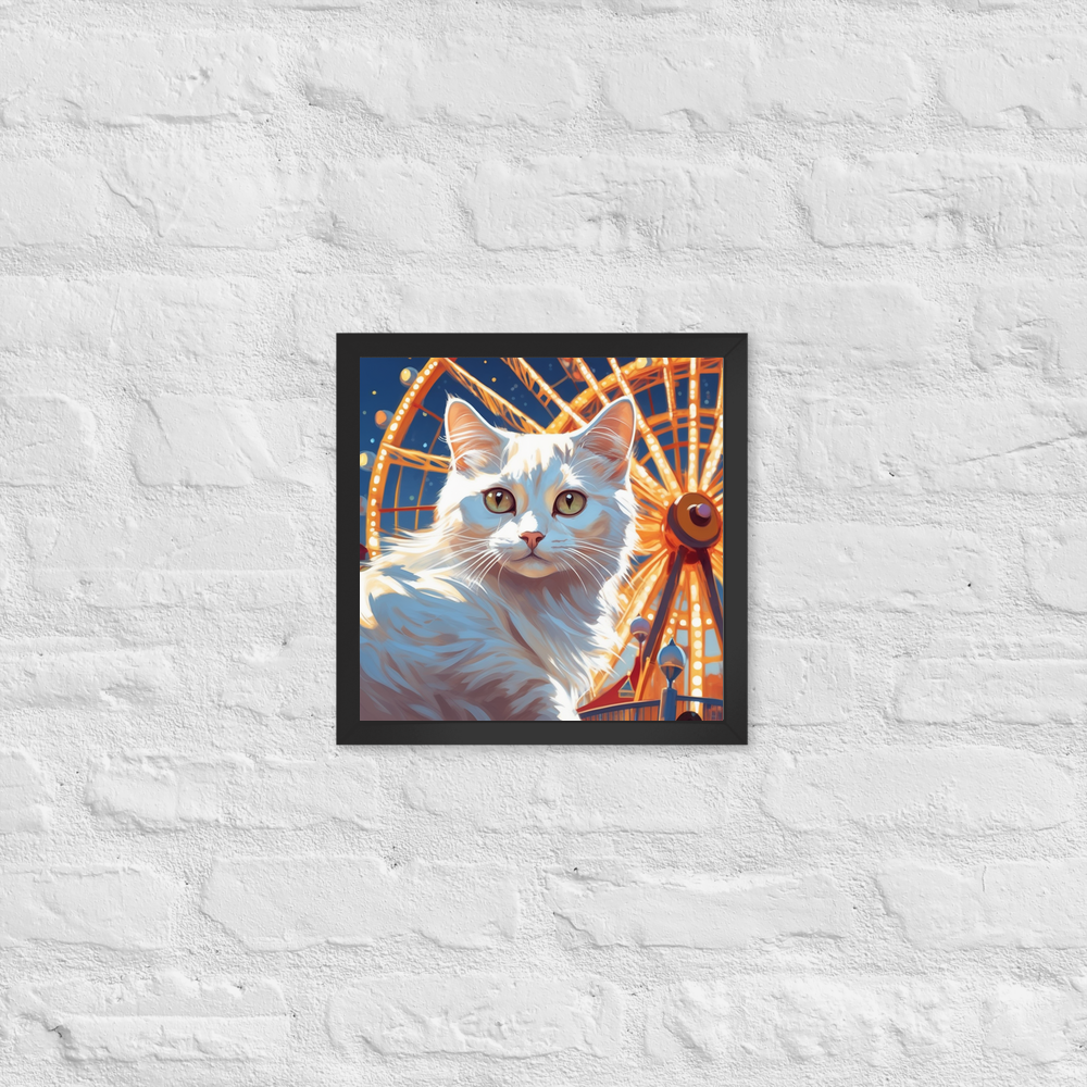 PugMug Custom White Companion Cat Framed Print