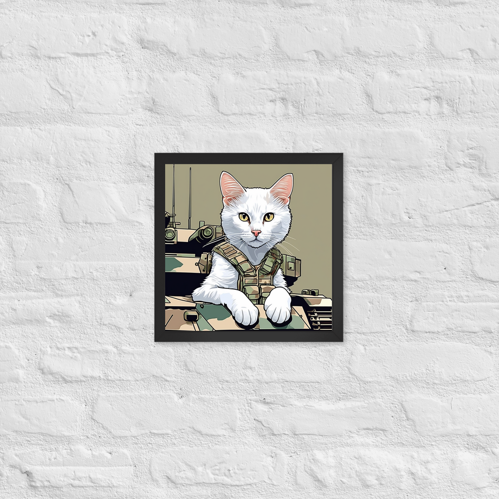 PugMug Custom White Companion Cat Framed Print