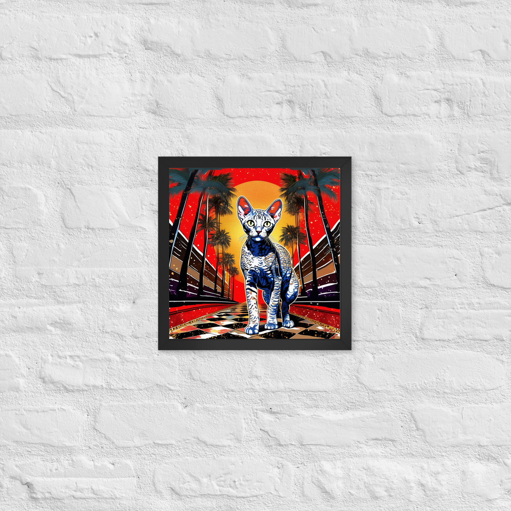 PugMug Custom Tabby Devon Rex Cat Framed Print